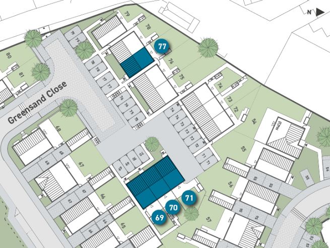 Site plan, 2 bedroom houses - artist's  impression subject to change